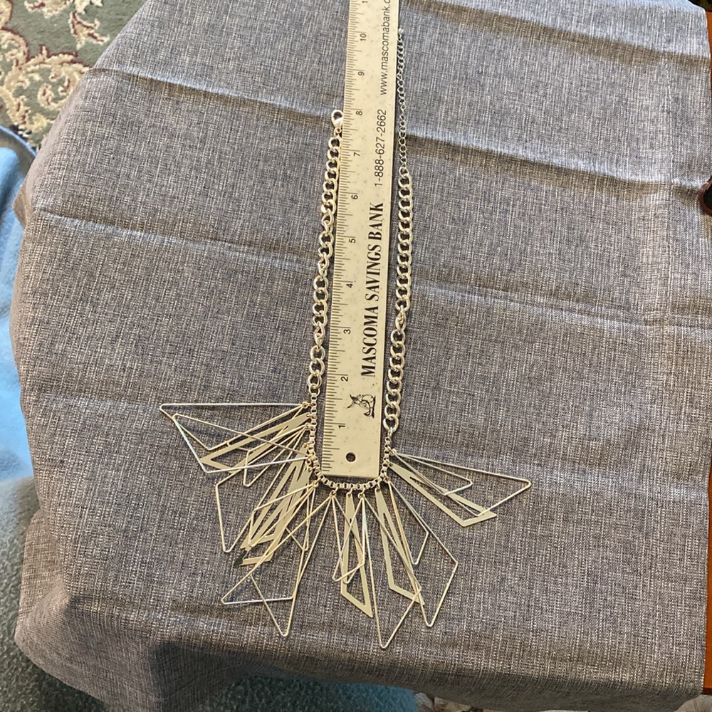 Fun Silver Colored Geometric Triangle Shapes Neck… - image 7